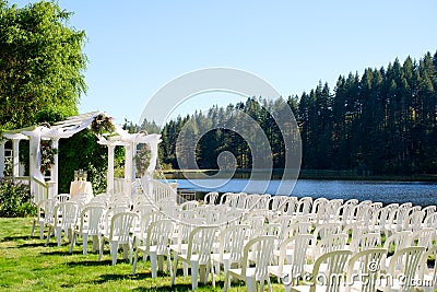 Oregon Wedding Venue by Lake Stock Photo