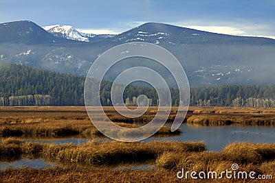 Oregon Klamath Wetland Mountain Wilderness Stock Photo