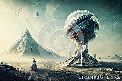 Orel, Orlovskaya Oblast’, Russia Futuristic Cityscape. Generative AI. Stock Photo