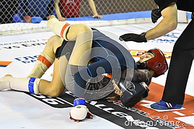 Orenburg, Russia - February 18, 2017 year: The fighters compete in mixed martial arts Editorial Stock Photo