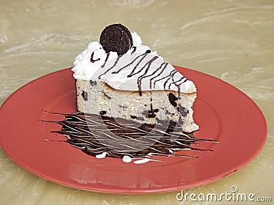 Oreo Cookie Cake on a Plate Stock Photo