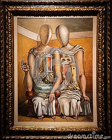 Orestes and Pylades, painting by Giorgio de Chirico Editorial Stock Photo