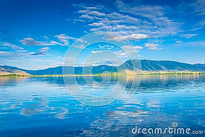 Orestiada/Kastoria lake in Greece Stock Photo