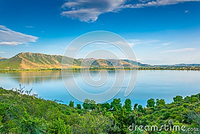 Orestiada/Kastoria lake in Greece Stock Photo