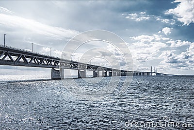 Oresundsbron Seascape Stock Photo