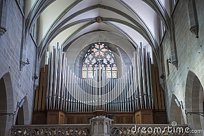 Organ in Church Fraumunster Zurich Stock Photo