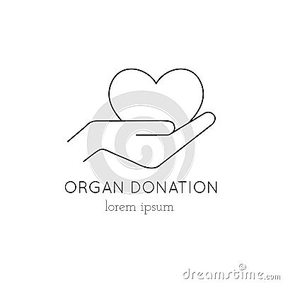 Organ Donation line icon Vector Illustration