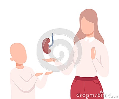 Organ Donation, Living Donor for Kidney Transplantation Vector Illustration Vector Illustration