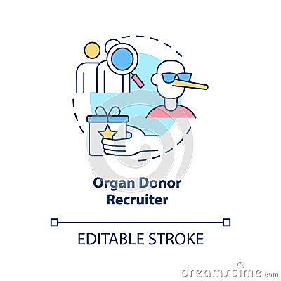 Organ donor recruiter concept icon Vector Illustration