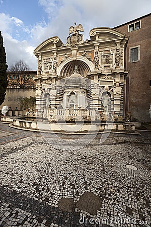 Organ Fountain (Fontana dell Organo) Villa D Este, Tivoli. Italy Stock Photo