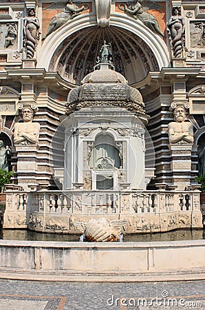 Organ Fountain in Villa Este Stock Photo