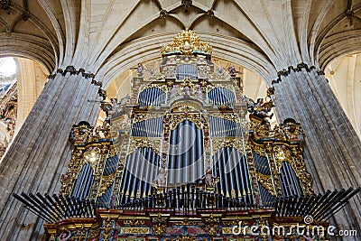 17th Century organ, New Cathedral of Salamanca, Spain Stock Photo