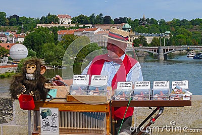 Organ grinder with monkey Editorial Stock Photo