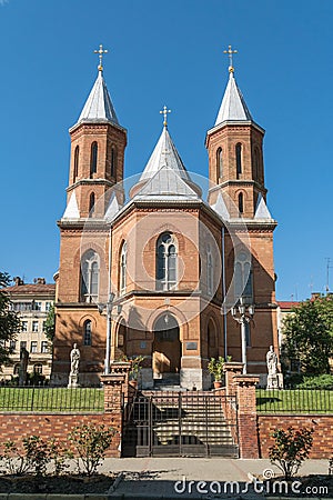 Organ hall located in former armenian church in Chernivtsi, Ukraine Stock Photo