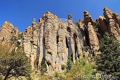 Organ Pipe Formation in Chiricahua National Monument, Arizona Stock Photo