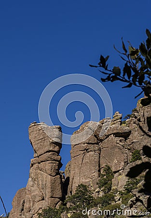 Organ Pipe Formation at the Chiricahua National Monument Stock Photo