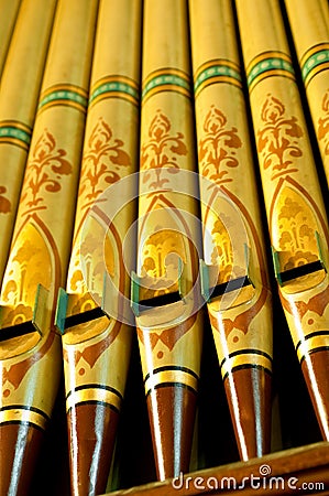 Organ pipes Stock Photo