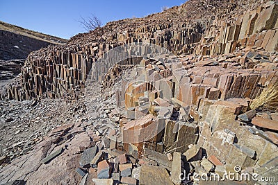 The Organ Pipes in Damaraland, Namibia Stock Photo