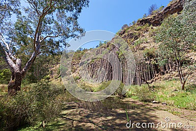 Organ pipes rock formation at national park, Australia Stock Photo