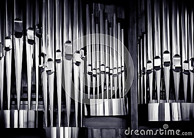 Organ pipes set Stock Photo