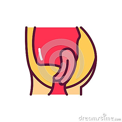 Organ prolapse line icon. Isolated vector element. Vector Illustration