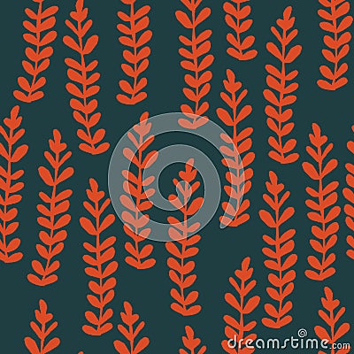 Organic abstract modern red and charcoal seameless pattern. Vector Illustration