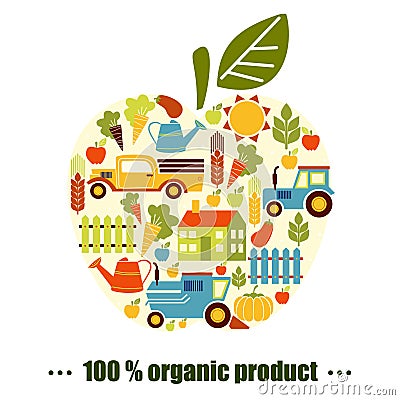 Organic agriculture background Vector Illustration