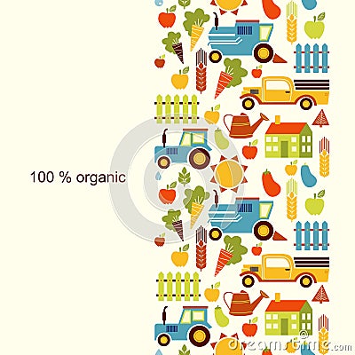 Organic agriculture background Vector Illustration