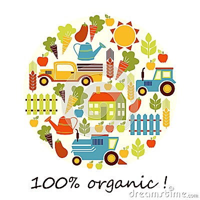 Organic agriculture vector background Vector Illustration