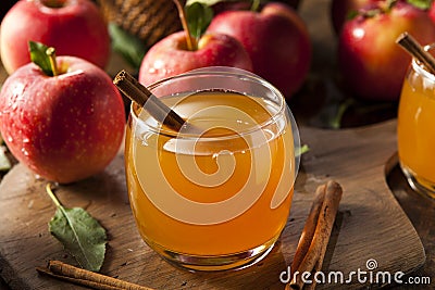 Organic Apple Cider with Cinnamon Stock Photo