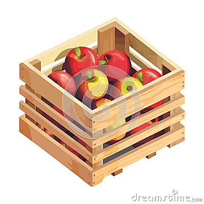 Organic apple snack, freshly harvested Vector Illustration