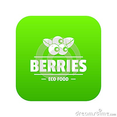 Organic berries icon green vector Vector Illustration