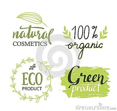 Organic,bio,ecology natural labels vector set. Vector Illustration