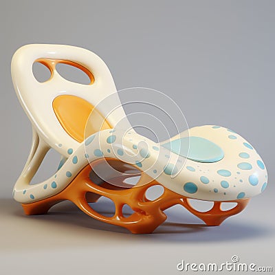 Organic Biomorphic Kids Playground Chair In Zbrush Stock Photo