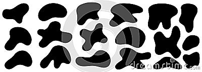Organic blob, blot. Random blob organic geometric round pattern isolated on white background. Random blotch, inkblot. vector Vector Illustration