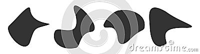 Organic blobs black shape icon. Random abstract symbol. Sign bubble silhouette vector Vector Illustration