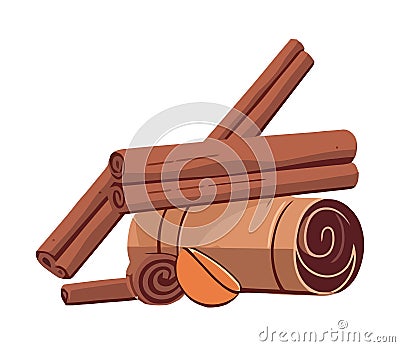 organic cinnamon seasoning Vector Illustration