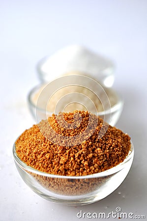 Organic coconut sugar with xylitol and cane sugar Stock Photo