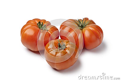 Organic Coeur de Boeuf tomatoes Stock Photo