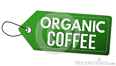 Organic coffee label or price tag Vector Illustration