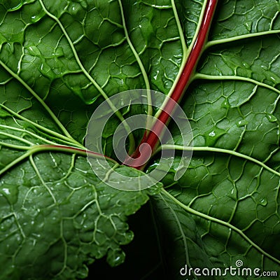 Organic Contours: Uhd Image Of A Red Veined Begonia Leaf Stock Photo