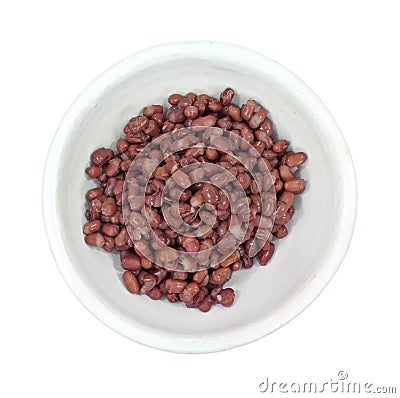 Organic cooked azuki beans Stock Photo