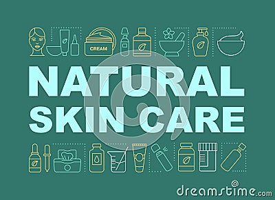 Organic cosmetics word concepts banner Vector Illustration