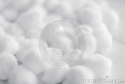 Organic cotton balls background for morning routine, spa cosmetics, hygiene and natural skincare beauty brand product as Stock Photo
