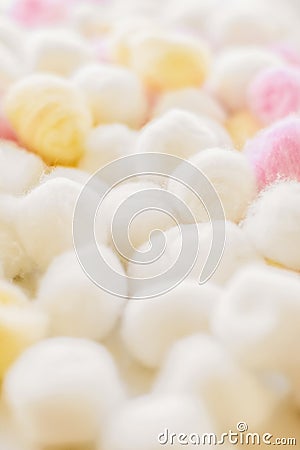 Organic cotton balls background for morning routine, spa cosmetics, hygiene and natural skincare beauty brand product as Stock Photo