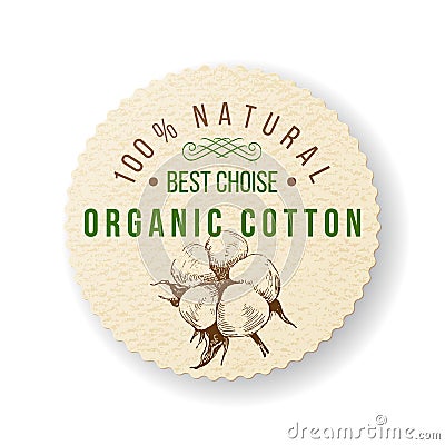 Organic cotton label Vector Illustration