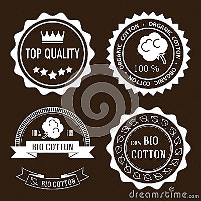 Organic cotton labels Vector Illustration