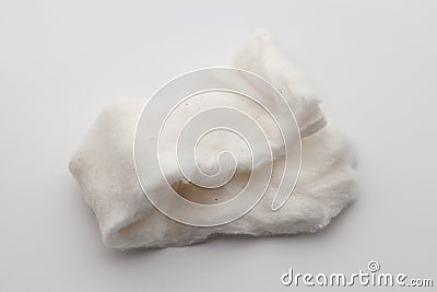 Organic cotton for vape on white background Stock Photo