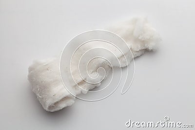 Organic cotton for vape on white background Stock Photo