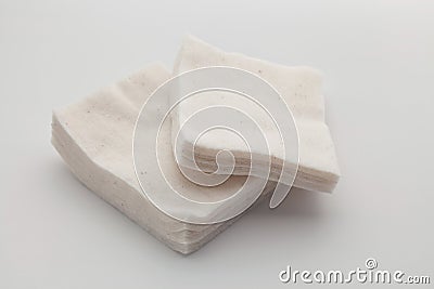 Organic cotton for vape on white background Stock Photo
